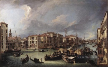  Background Oil Painting - The Grand Canal with the Rialto Bridge in the Background Canaletto